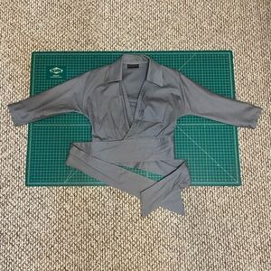 Gray Wrap Top Pinup Girl Clothing